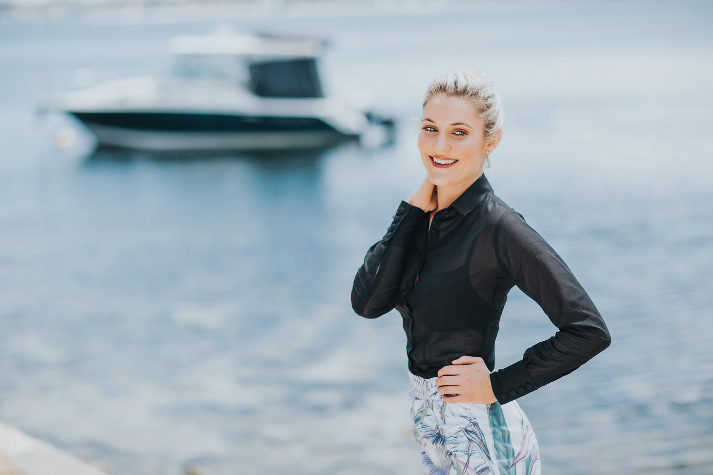 Venice Sheer Black Blouse